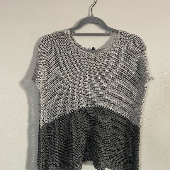 Eileen Fisher Sweaters - Eileen Fisher Gray and Black Crew Neck Sweater, Small.